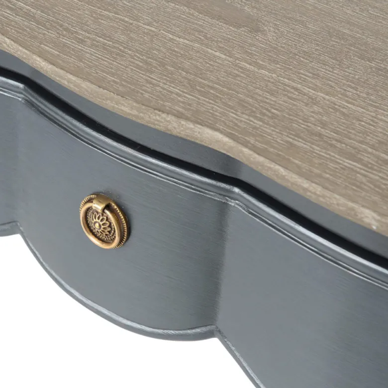 Console 1 tiroir grise en bois mindi l80 Gris