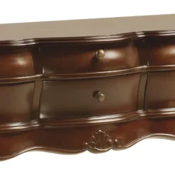 Console 6 tiroirs bronze bois marron -