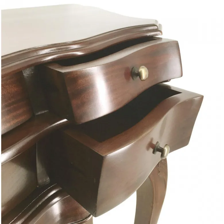 Console 6 tiroirs bronze bois marron -