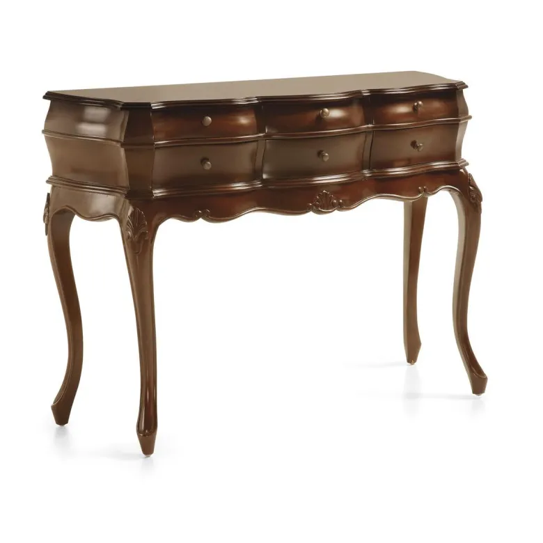Console 6 tiroirs bronze bois marron -