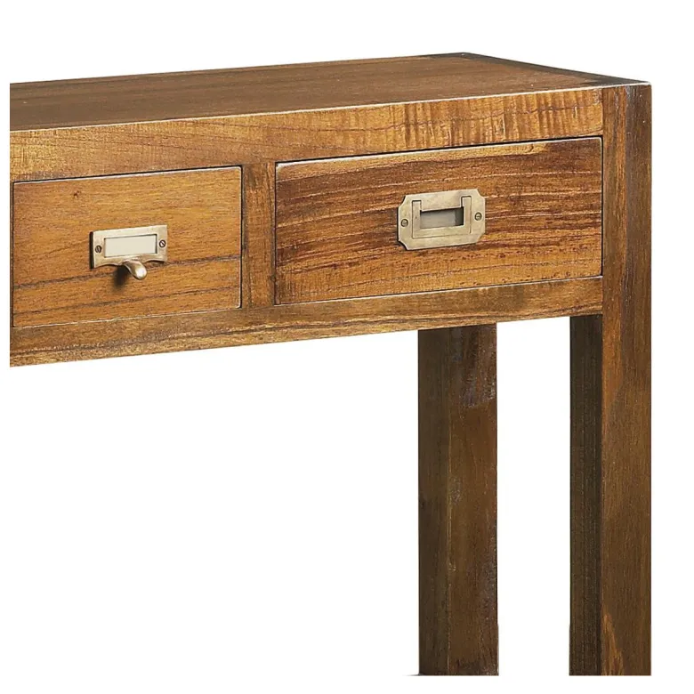 Console 3 tiroirs bronze bois marron -