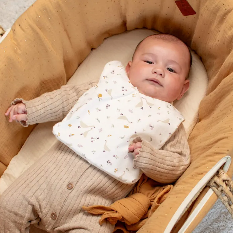Couffin bébé pois dorés matelas inclus