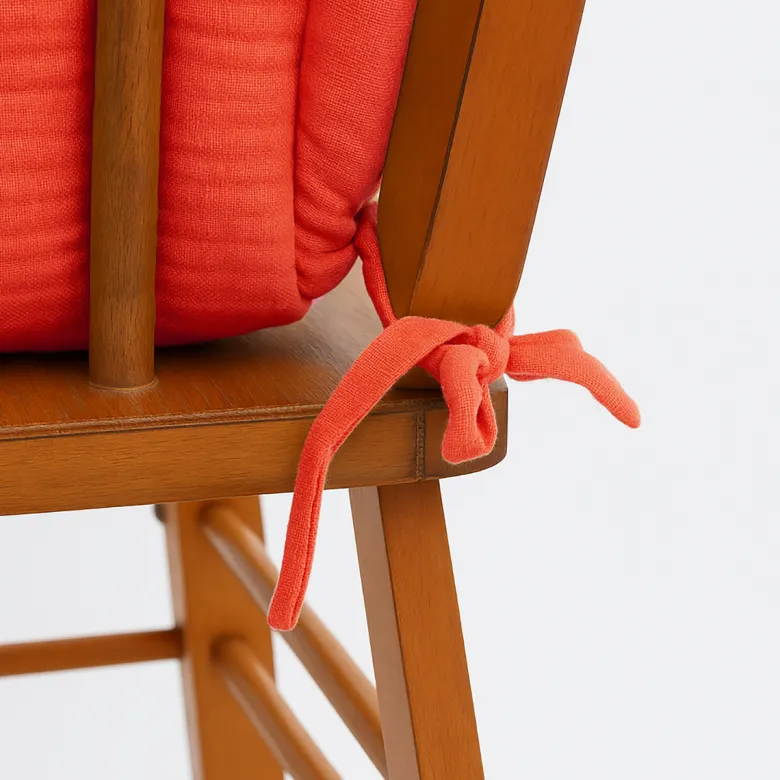Coussin chaise haute coton bio fraise