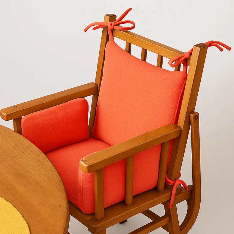 Coussin chaise haute coton bio fraise