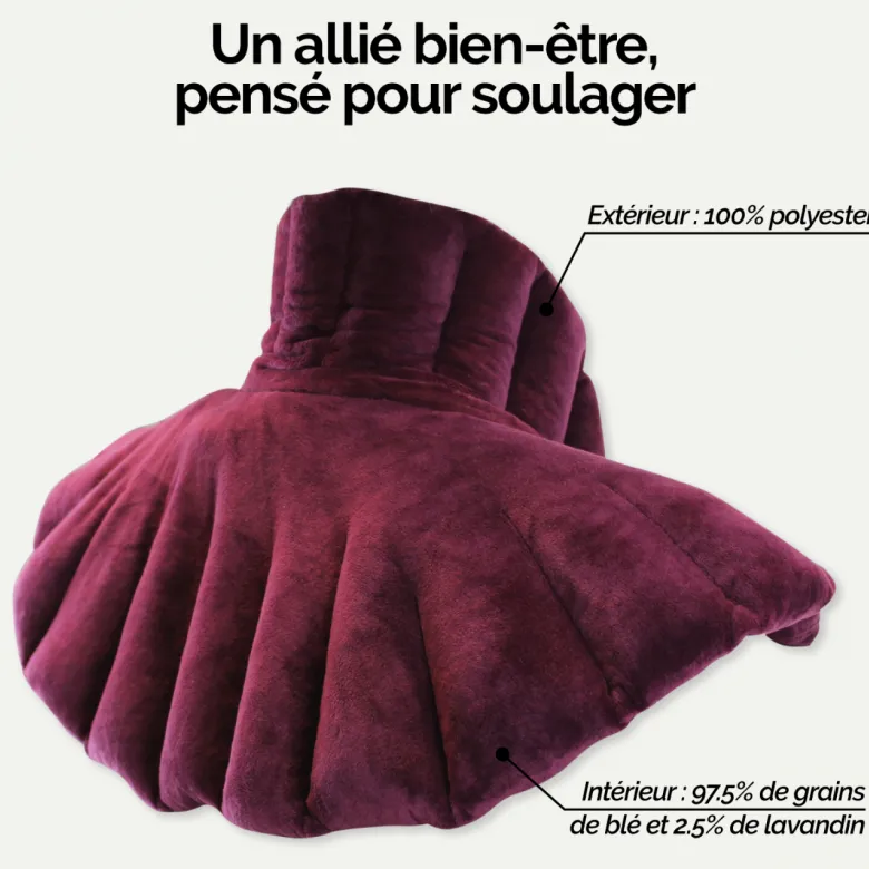 Coussin chauffant pour épaules et cou Prune