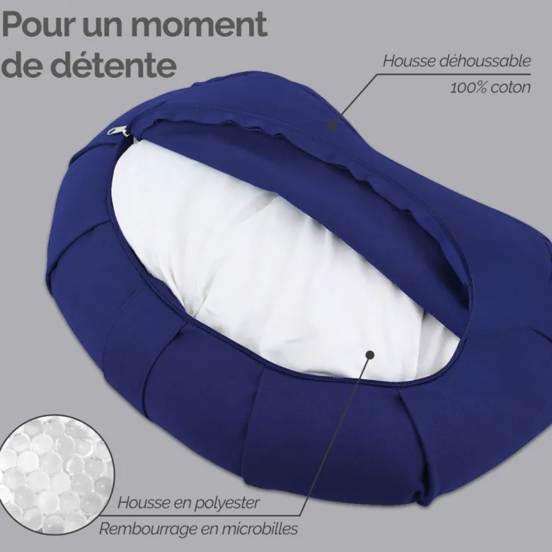 Coussin de méditation - demi-lune