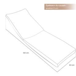 Coussin pour bain de soleil déhoussable