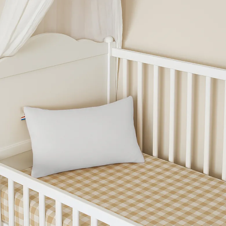 Coussin rectangle en coton bio blanc Blanc