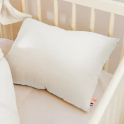 Coussin rectangle en coton bio blanc Blanc