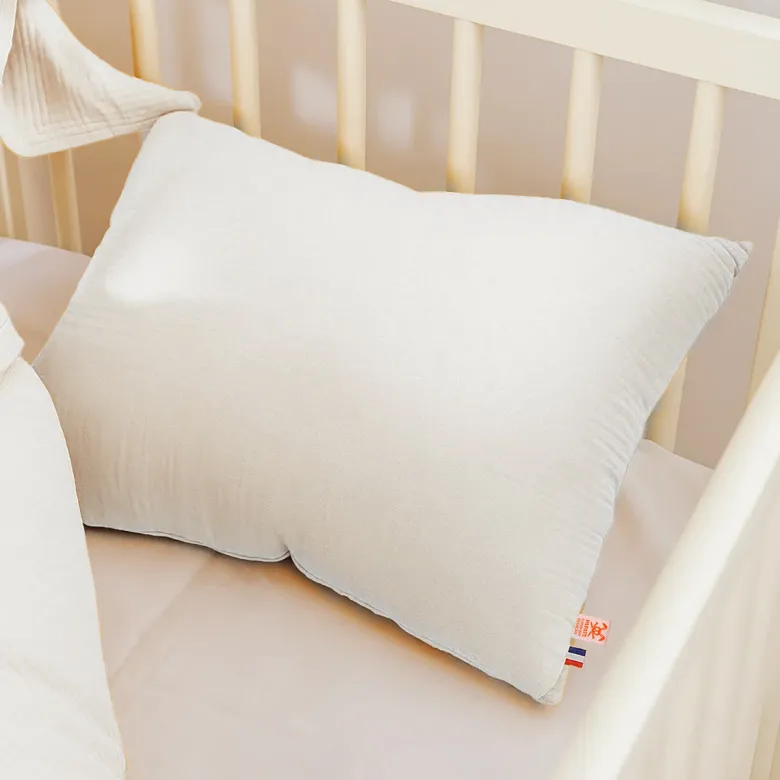 Coussin rectangle en coton bio blanc Blanc