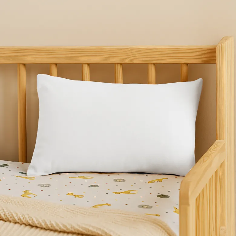 Coussin rectangle en coton bio blanc Blanc