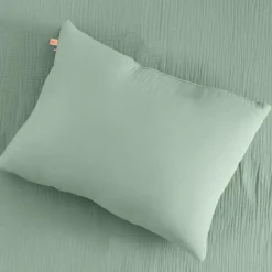 Coussin rectangle en coton bio vert Vert