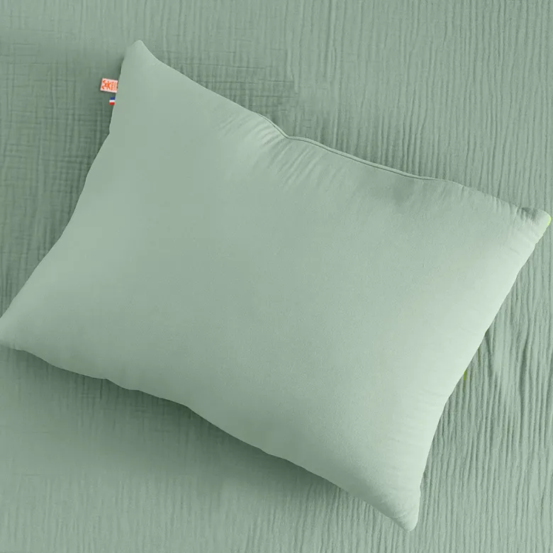 Coussin rectangle en coton bio vert Vert