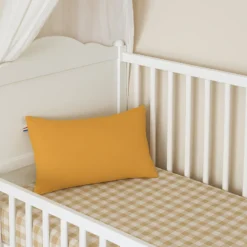 Coussin rectangle en coton bio honey Beige