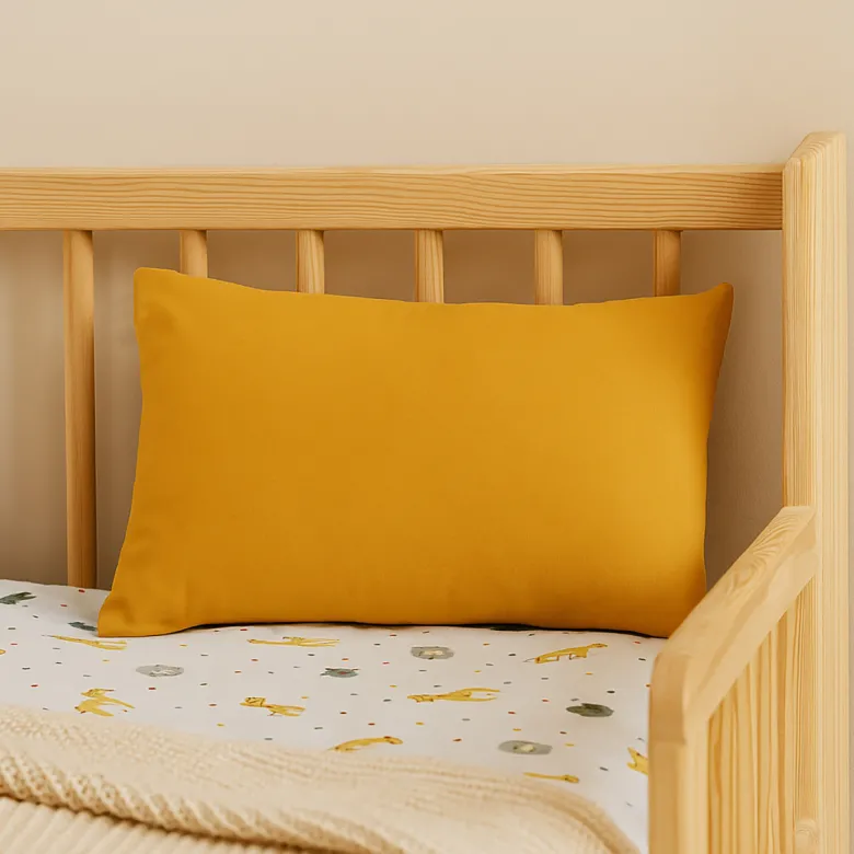 Coussin rectangle en coton bio honey Beige