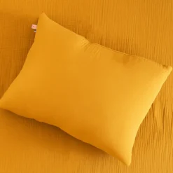 Coussin rectangle en coton bio honey Beige