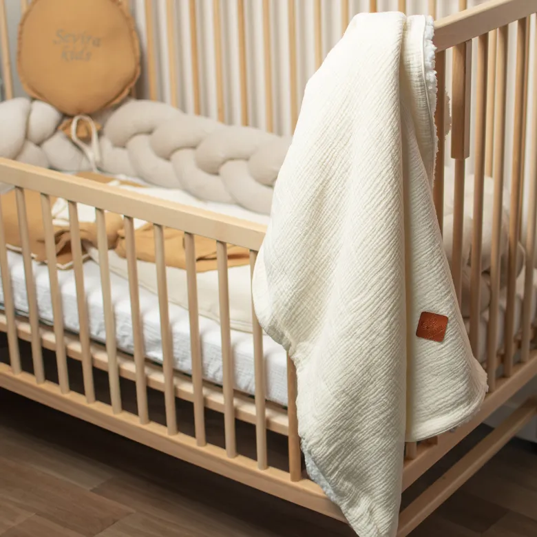 Couverture gaze coton sherpa jeanne