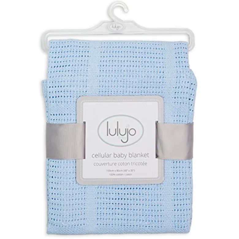 Couverture tricot de coton - bleu