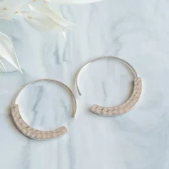 Créoles argent martelé