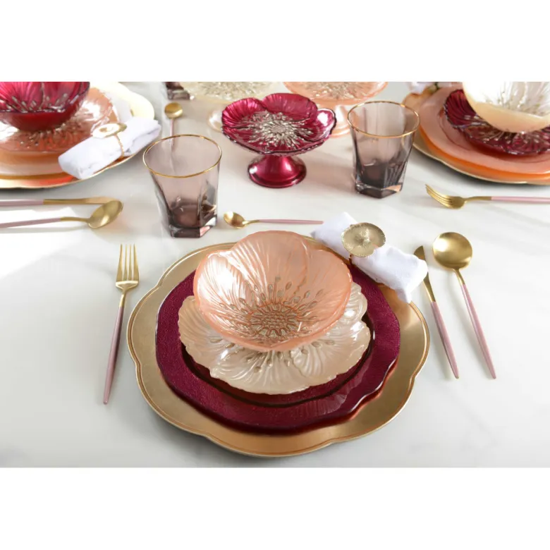 Dessous d'assiette doré vague - lot de 6