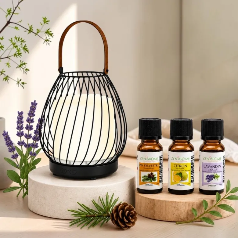 Diffuseur lanterne nomade sans fil milano + 3 he 100% naturelles