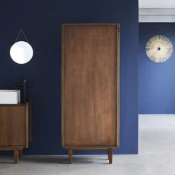 Double colonne salle de bain bois mindi