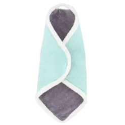 Doudou gris-motifs bleu coton bio