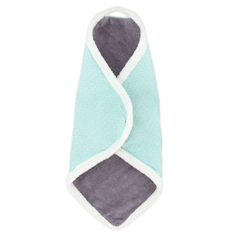 Doudou gris-motifs bleu coton bio