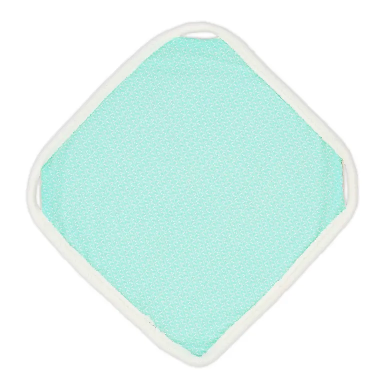 Doudou gris-motifs bleu coton bio