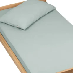 Drap housse gaze de coton uni vert