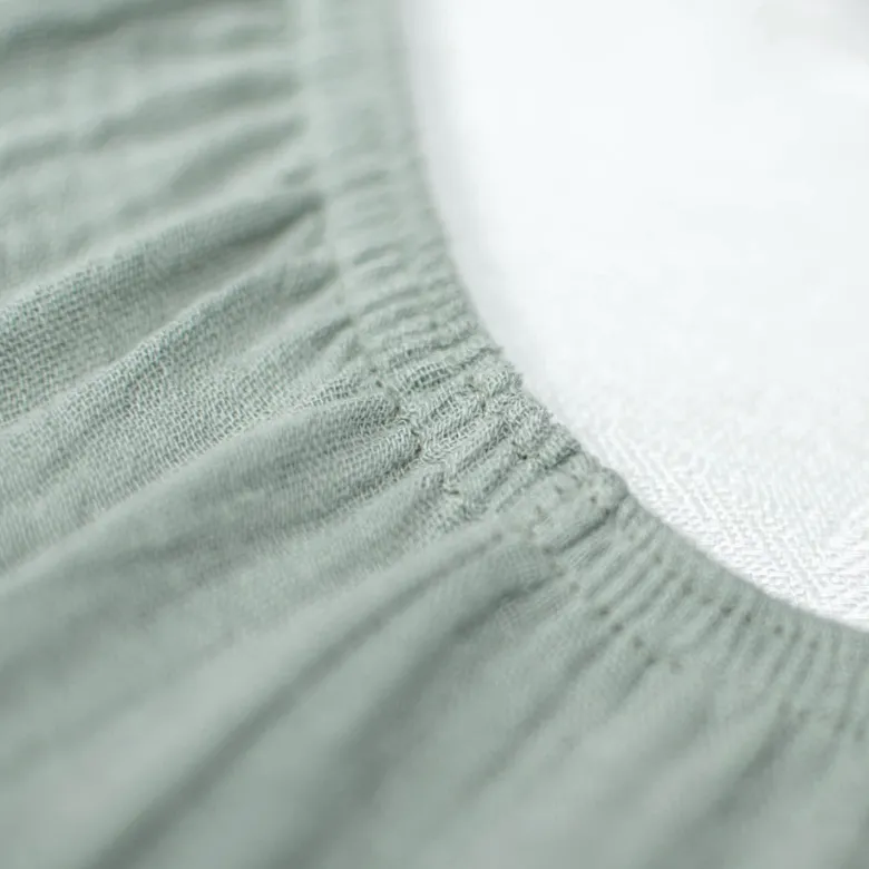 Drap housse gaze de coton uni - 60x120