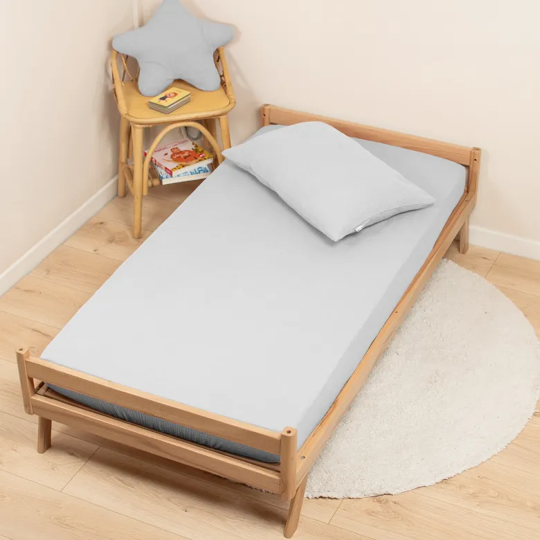 Drap housse gaze de coton uni - 60x120