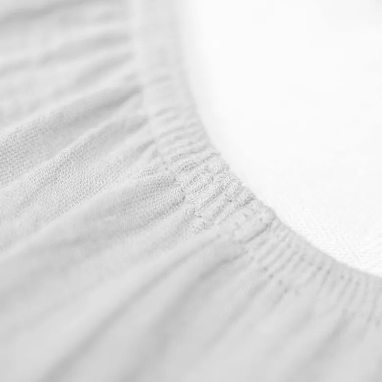 Drap housse gaze de coton uni - 60x120
