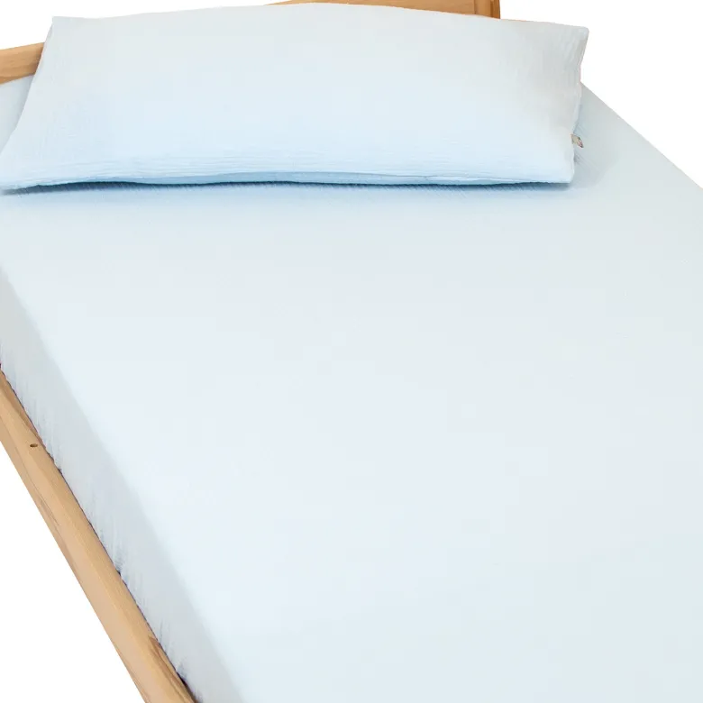 Drap housse gaze de coton uni - 60x120
