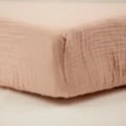 Drap housse 70x140 cm vieux rose - drap housse bébé en gaze de coton