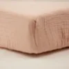 Drap housse 60x120 cm vieux rose - drap housse bébé en gaze de coton
