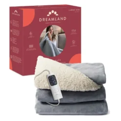 Dreamland couverture grise et sherpa en velours - pyjama days - large