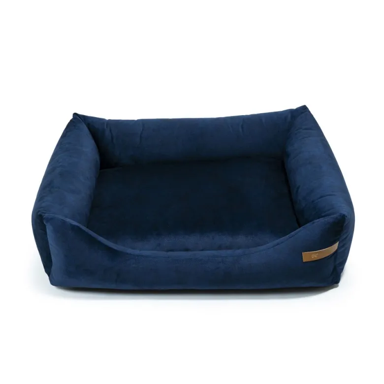 Ecow, panier chien velours bleu m