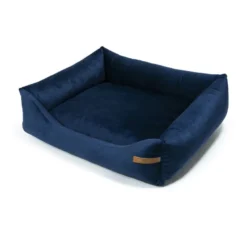 Ecow, panier chien velours bleu m