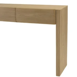 Ella - console l160 couleur naturelle 3 tiroirs design arrondi