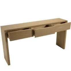 Ella - console l160 couleur naturelle 3 tiroirs design arrondi