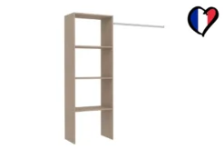 Elysee dressing bois avec 3 étagères et une penderie : 160 x 40 x 180 cm