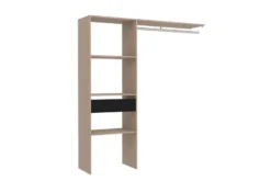 Elysee dressing bois avec 3 étagères 1 tiroir et une penderie : 160 x 40 x 180 c