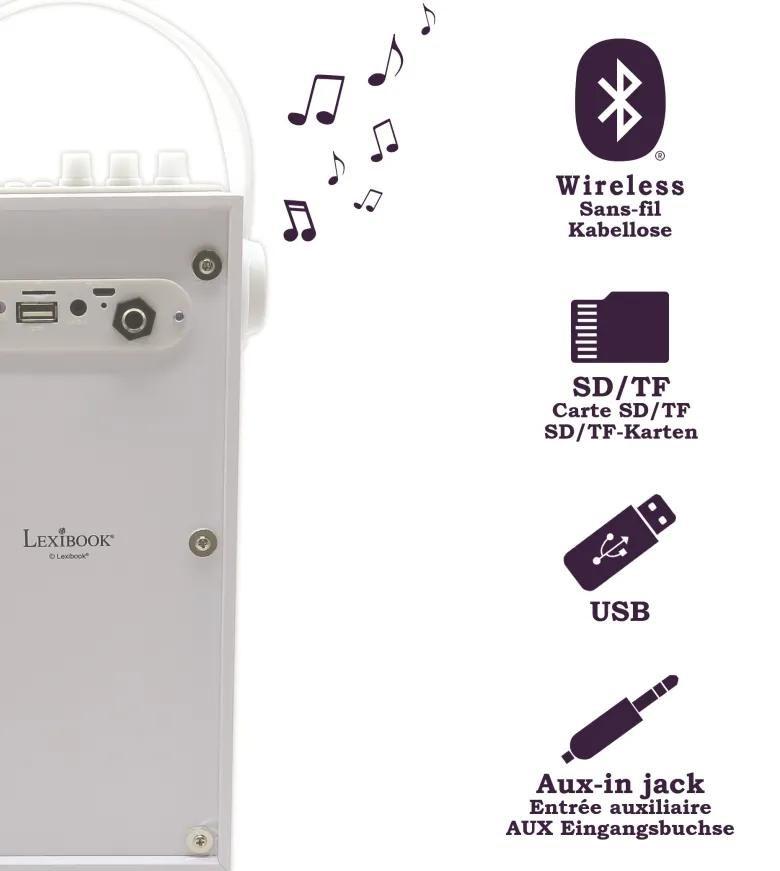 Enceinte bluetooth portable avec micro et effets lumineux iparty