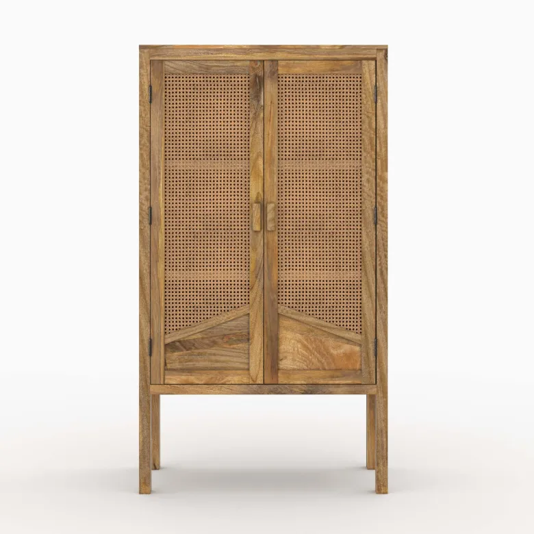 Ensemble commode et armoire en bois de manguier - tiki