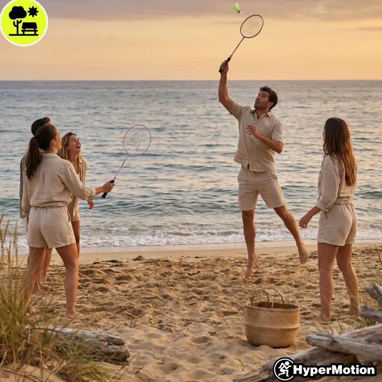 Ensemble de badminton hypermotion 2 raquettes acier et volant rose