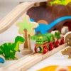 Ensemble de train de dinosaures en bois