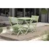 Ensemble repas de jardin carré 2 places en aluminiu - vert lagune