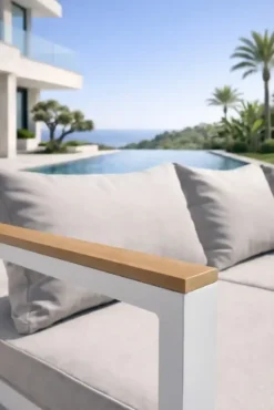 Ensemble repas de jardin 9 places - blanc