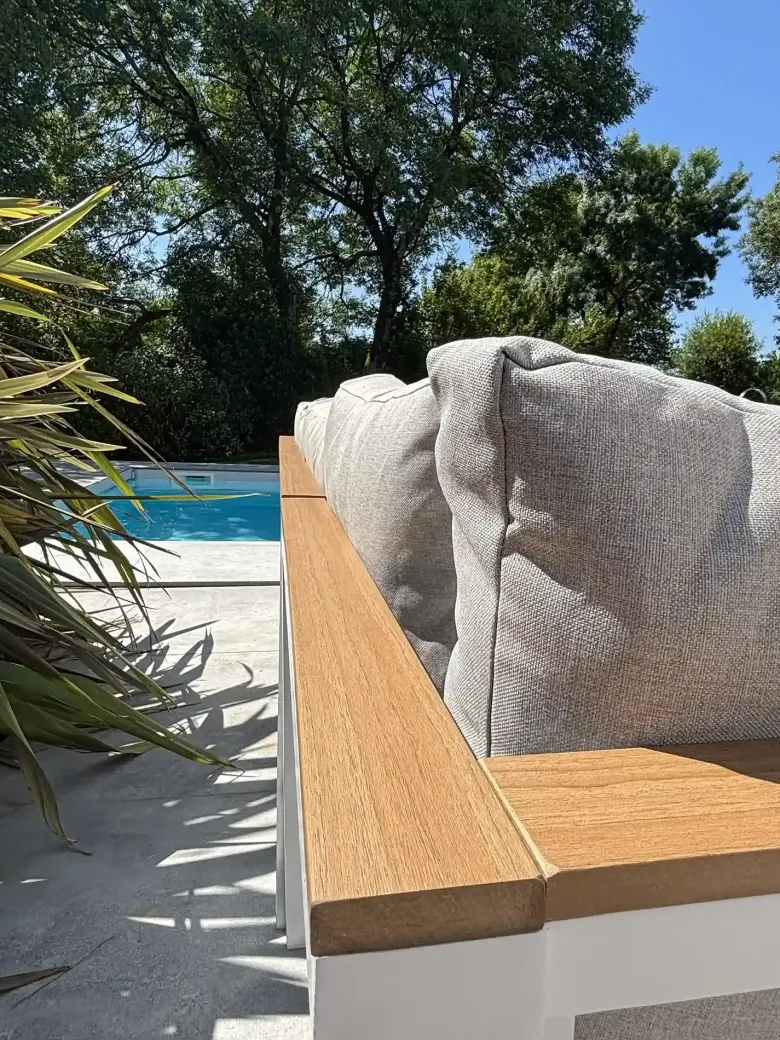 Ensemble repas de jardin 9 places - blanc